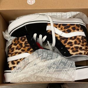 BRAND NEW Cheetah print high top vans